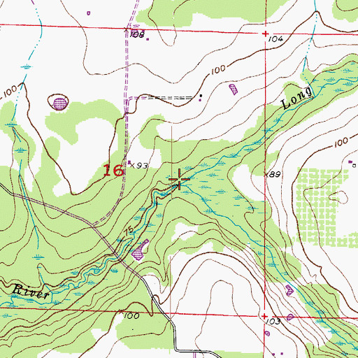 Topographic Map of Long Branch, FL