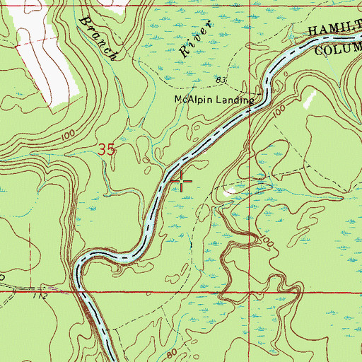 Topographic Map of Long Branch, FL
