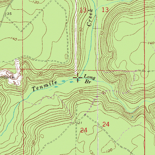 Topographic Map of Long Branch, FL
