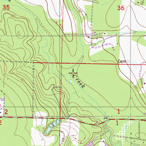 Topographic Map of Long Branch Creek, FL