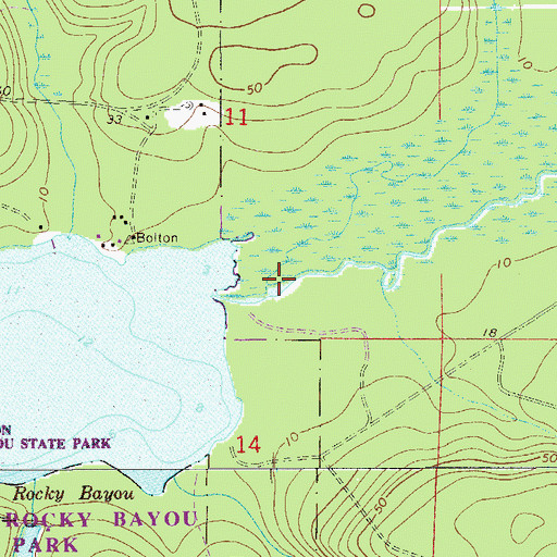Topographic Map of Long Creek, FL