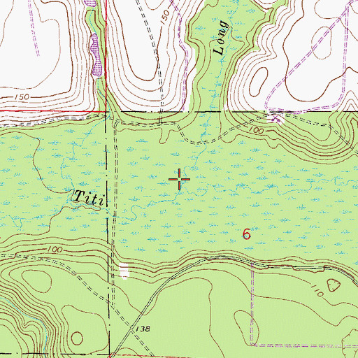 Topographic Map of Long Creek, FL