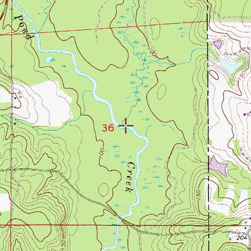 Topographic Map of Long Creek, FL