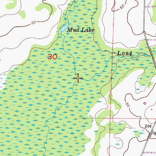 Topographic Map of Long Creek, FL