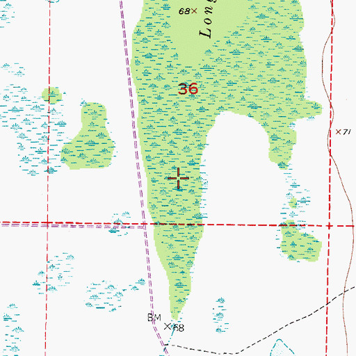 Topographic Map of Long Cypress Slash, FL