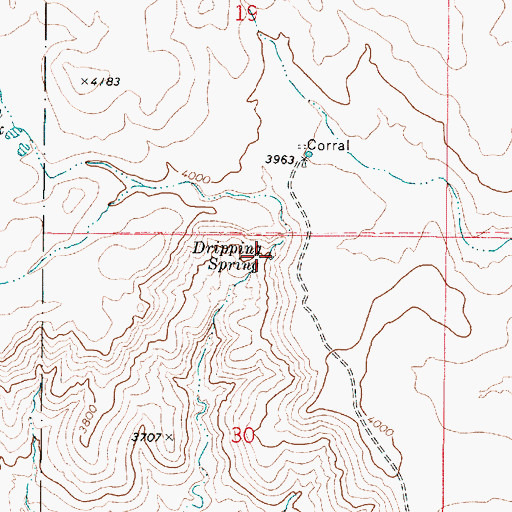 Topographic Map of Dripping Spring, AZ