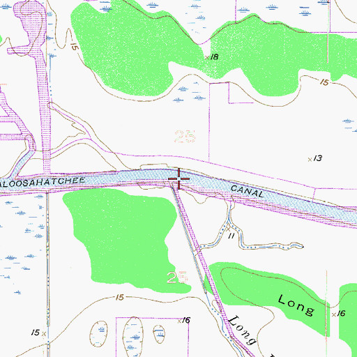 Topographic Map of Long Hammock Creek, FL