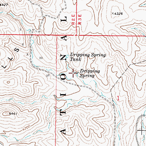 Topographic Map of Dripping Spring, AZ