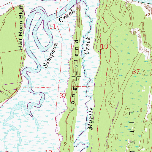 Topographic Map of Long Island, FL