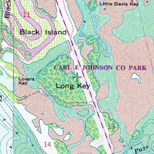 Topographic Map of Long Key, FL