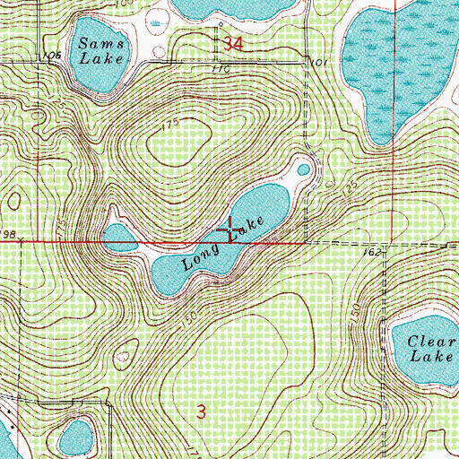 Topographic Map of Long Lake, FL