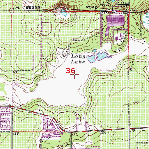 Topographic Map of Long Lake, FL