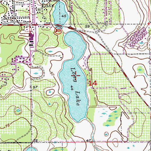Topographic Map of Long Lake, FL