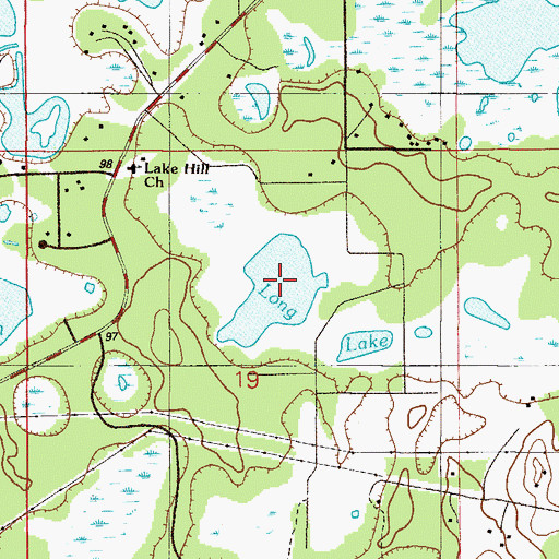 Topographic Map of Long Lake, FL