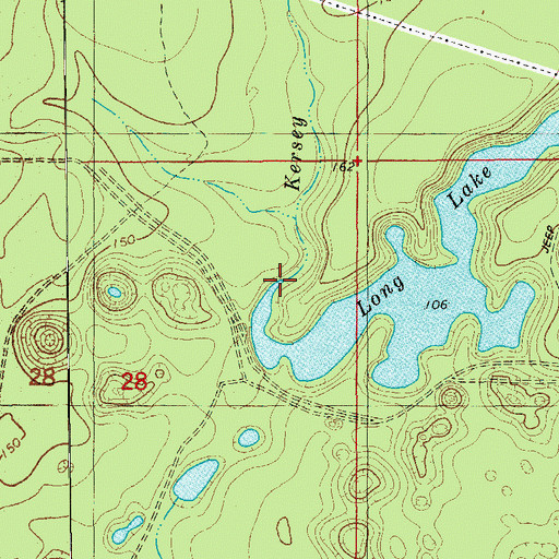 Topographic Map of Kersey Branch, FL