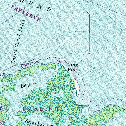 Topographic Map of Long Point, FL