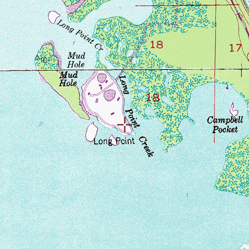 Topographic Map of Long Point, FL