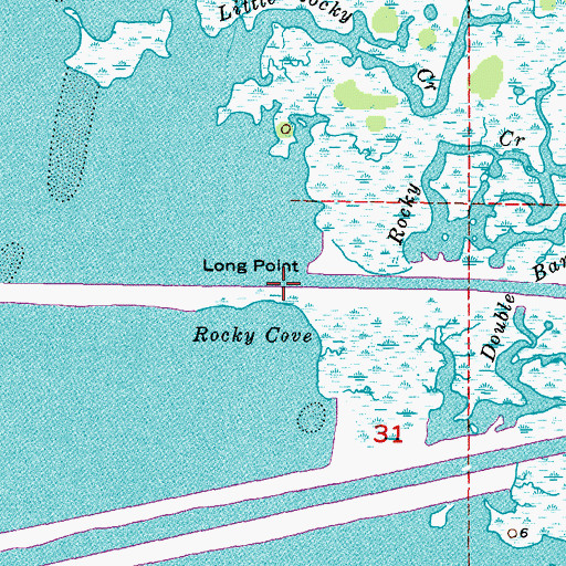 Topographic Map of Long Point, FL