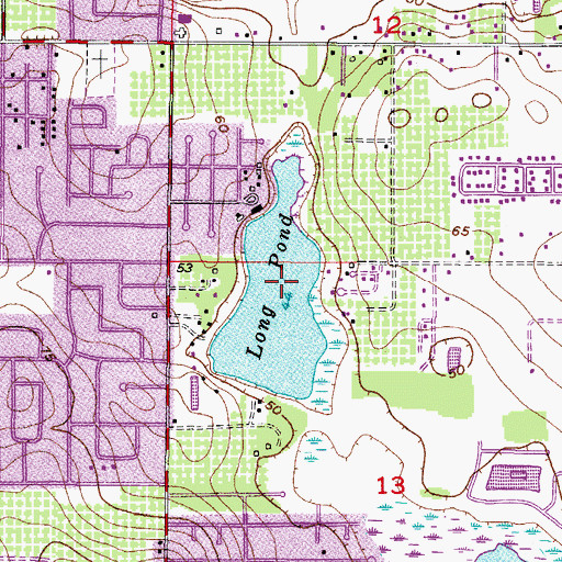 Topographic Map of Long Pond, FL