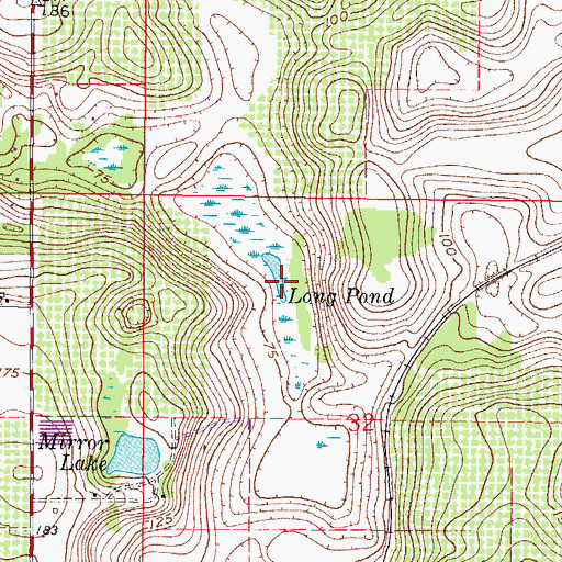 Topographic Map of Long Pond, FL