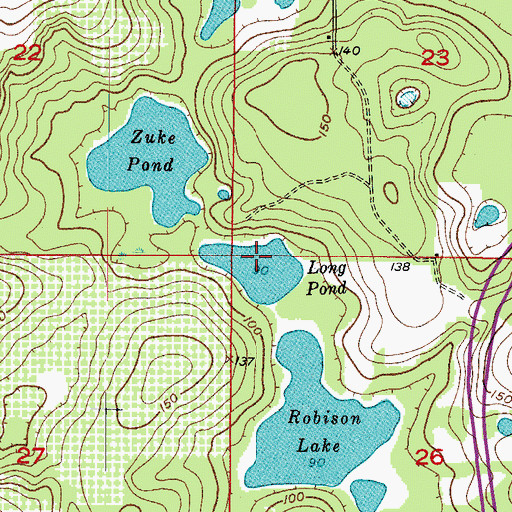 Topographic Map of Long Pond, FL