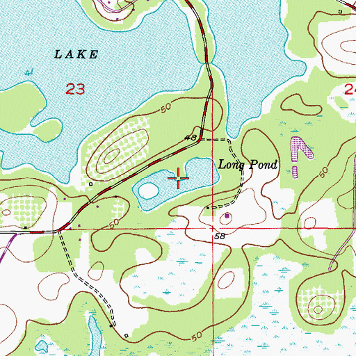 Topographic Map of Long Pond, FL