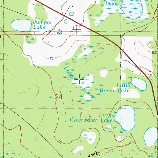 Topographic Map of Long Pond, FL