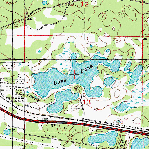Topographic Map of Long Pond, FL