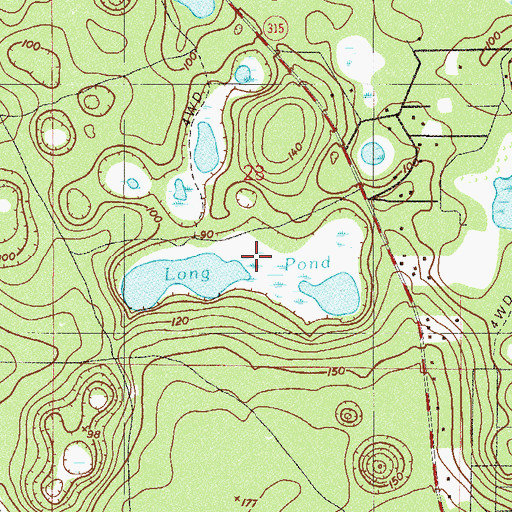 Topographic Map of Long Pond, FL
