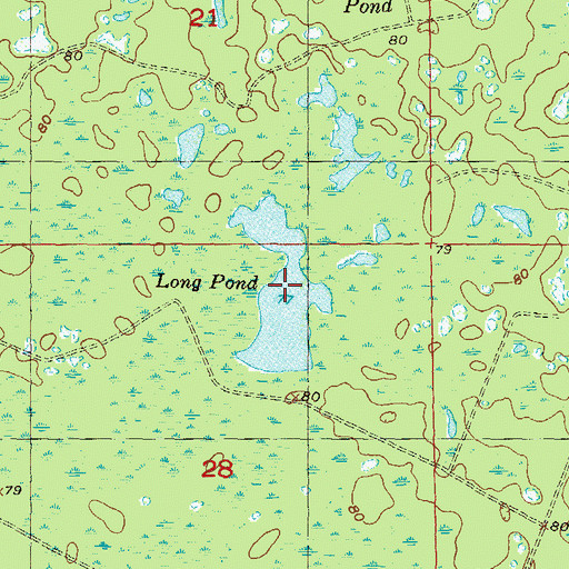 Topographic Map of Long Pond, FL
