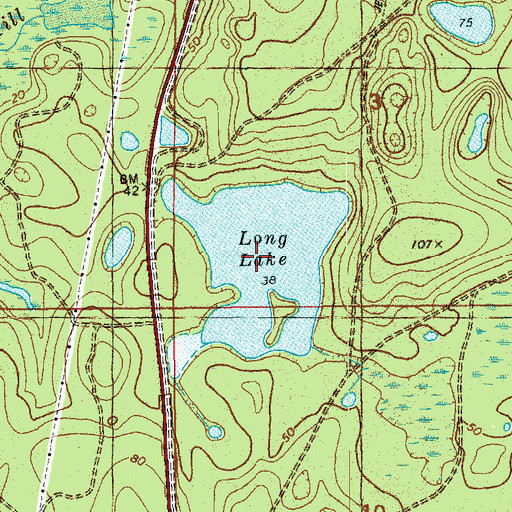 Topographic Map of Long Lake, FL