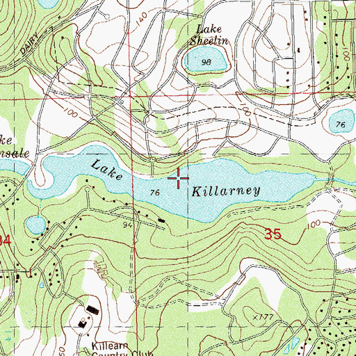 Topographic Map of Lake Killarney, FL