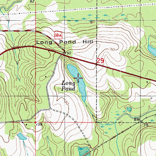 Topographic Map of Long Pond, FL