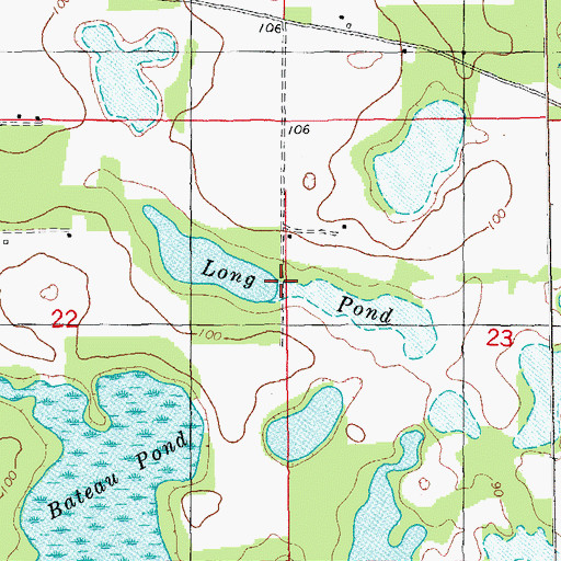 Topographic Map of Long Pond, FL