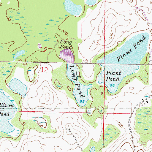 Topographic Map of Long Pond, FL