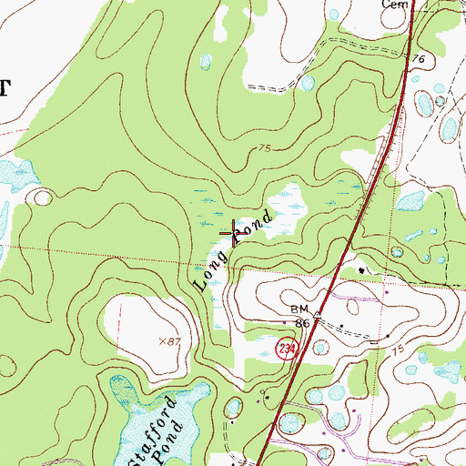 Topographic Map of Long Pond, FL