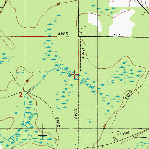 Topographic Map of Long Pond, FL