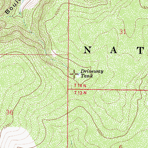 Topographic Map of Driveway Tank, AZ