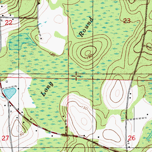 Topographic Map of Long Round Bay, FL