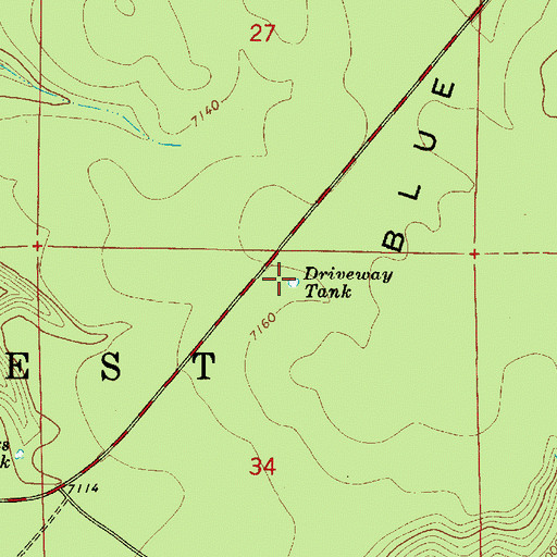 Topographic Map of Driveway Tank, AZ