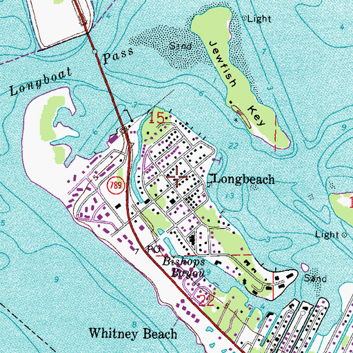 Topographic Map of Longbeach, FL