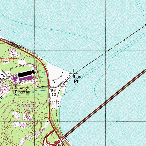 Topographic Map of Lora Point, FL