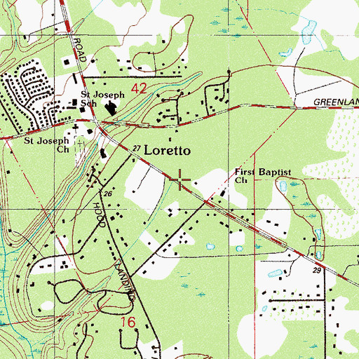 Topographic Map of Loretto, FL