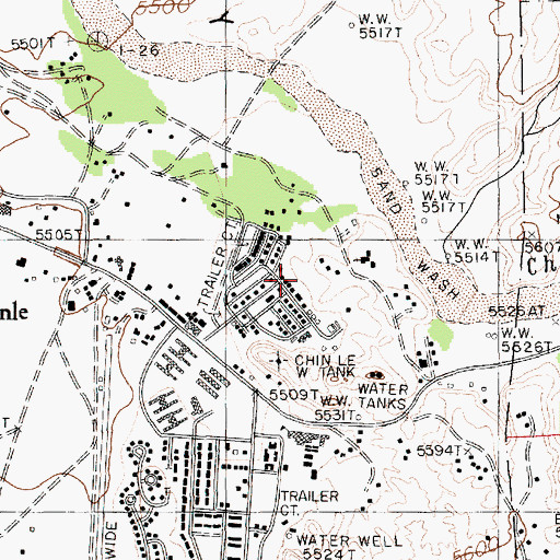 Topographic Map of Chinle, AZ