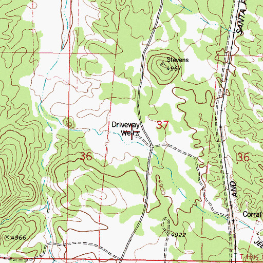 Topographic Map of Driveway Well, AZ