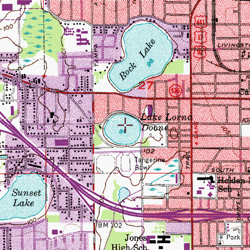 Topographic Map of Lake Lorna Doone, FL