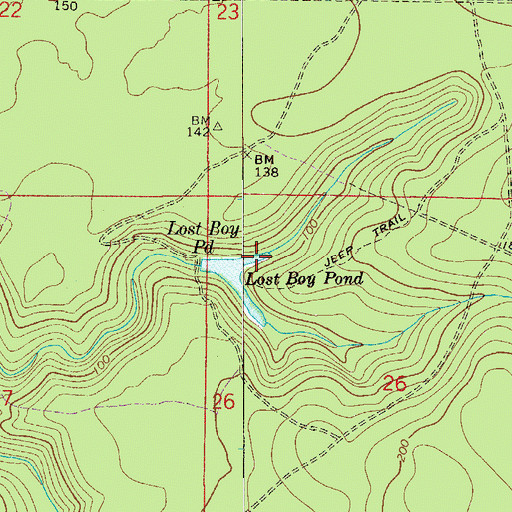 Topographic Map of Lost Boy Pond, FL