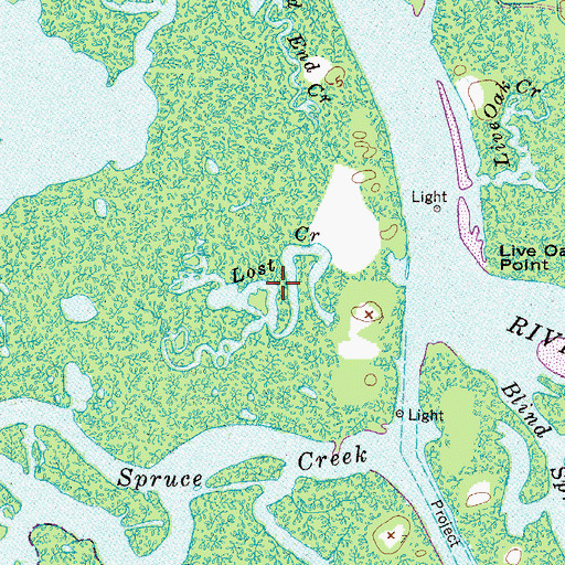 Topographic Map of Lost Creek, FL