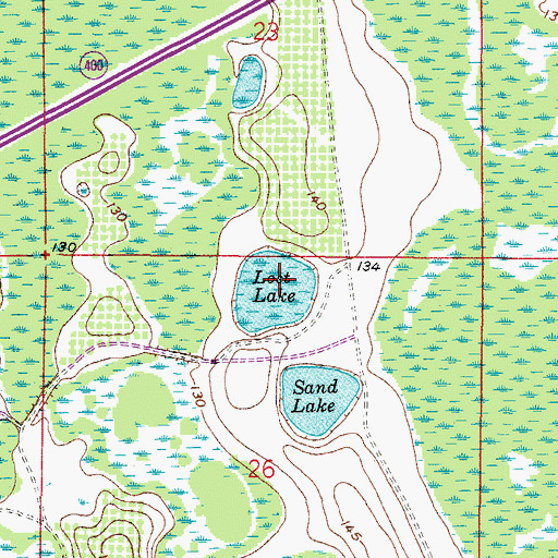 Topographic Map of Lost Lake, FL
