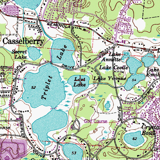 Topographic Map of Lost Lake, FL